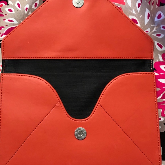CR Gibson Leather Envelope CLUTCH dark orange - Picture 4 of 6